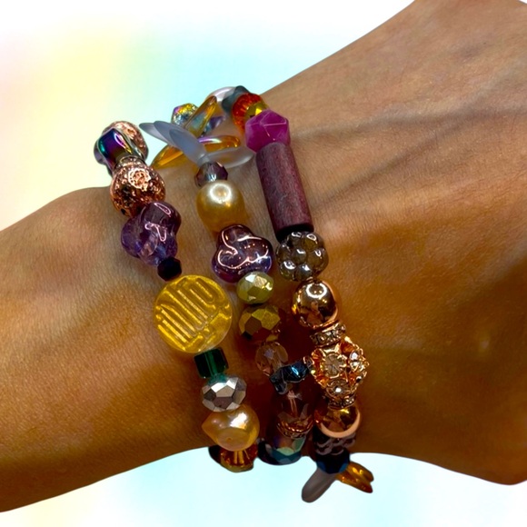 Made by RuxyG Jewelry - 612. “Odds and ends “ Beaded Bracelet Set